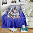 Personalized Canterbury-Bankstown Bulldogs Blanket Easter Mascot - Colorful Eggs Cartoon Style