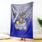 Personalized Canterbury-Bankstown Bulldogs Blanket Easter Mascot - Colorful Eggs Cartoon Style
