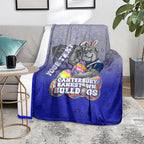 Personalized Canterbury-Bankstown Bulldogs Blanket Easter Mascot - Colorful Eggs Cartoon Style