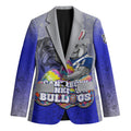 Personalized Canterbury-Bankstown Bulldogs Blazer Easter Mascot - Colorful Eggs Cartoon Style