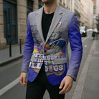 Personalized Canterbury-Bankstown Bulldogs Blazer Easter Mascot - Colorful Eggs Cartoon Style