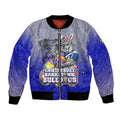 Personalized Canterbury-Bankstown Bulldogs Bomber Jacket Easter Mascot - Colorful Eggs Cartoon Style