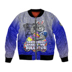 Personalized Canterbury-Bankstown Bulldogs Bomber Jacket Easter Mascot - Colorful Eggs Cartoon Style