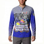 Personalized Canterbury-Bankstown Bulldogs Button Sweatshirt Easter Mascot - Colorful Eggs Cartoon Style