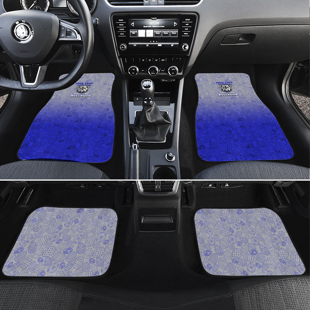 Personalized Canterbury-Bankstown Bulldogs Car Mats Easter Mascot - Colorful Eggs Cartoon Style