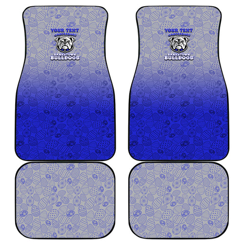 Personalized Canterbury-Bankstown Bulldogs Car Mats Easter Mascot - Colorful Eggs Cartoon Style