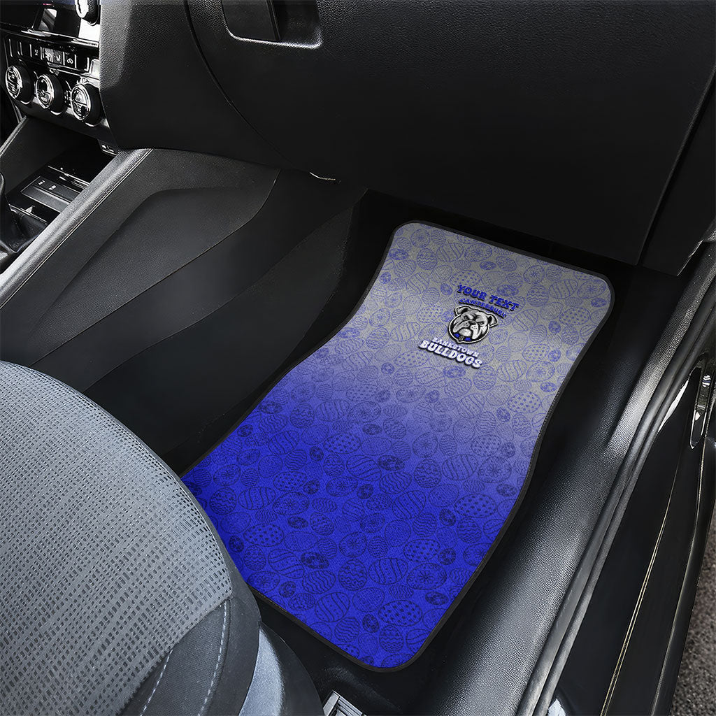Personalized Canterbury-Bankstown Bulldogs Car Mats Easter Mascot - Colorful Eggs Cartoon Style