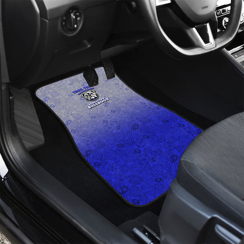 Personalized Canterbury-Bankstown Bulldogs Car Mats Easter Mascot - Colorful Eggs Cartoon Style