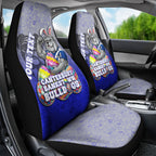 Personalized Canterbury-Bankstown Bulldogs Car Seat Cover Easter Mascot - Colorful Eggs Cartoon Style