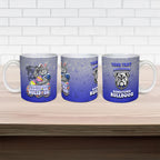 Personalized Canterbury-Bankstown Bulldogs Ceramic Mug Easter Mascot - Colorful Eggs Cartoon Style