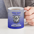 Personalized Canterbury-Bankstown Bulldogs Ceramic Mug Easter Mascot - Colorful Eggs Cartoon Style