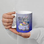 Personalized Canterbury-Bankstown Bulldogs Ceramic Mug Easter Mascot - Colorful Eggs Cartoon Style
