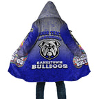 Personalized Canterbury-Bankstown Bulldogs Cloak Easter Mascot - Colorful Eggs Cartoon Style