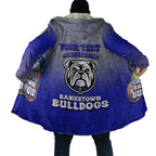 Personalized Canterbury-Bankstown Bulldogs Cloak Easter Mascot - Colorful Eggs Cartoon Style