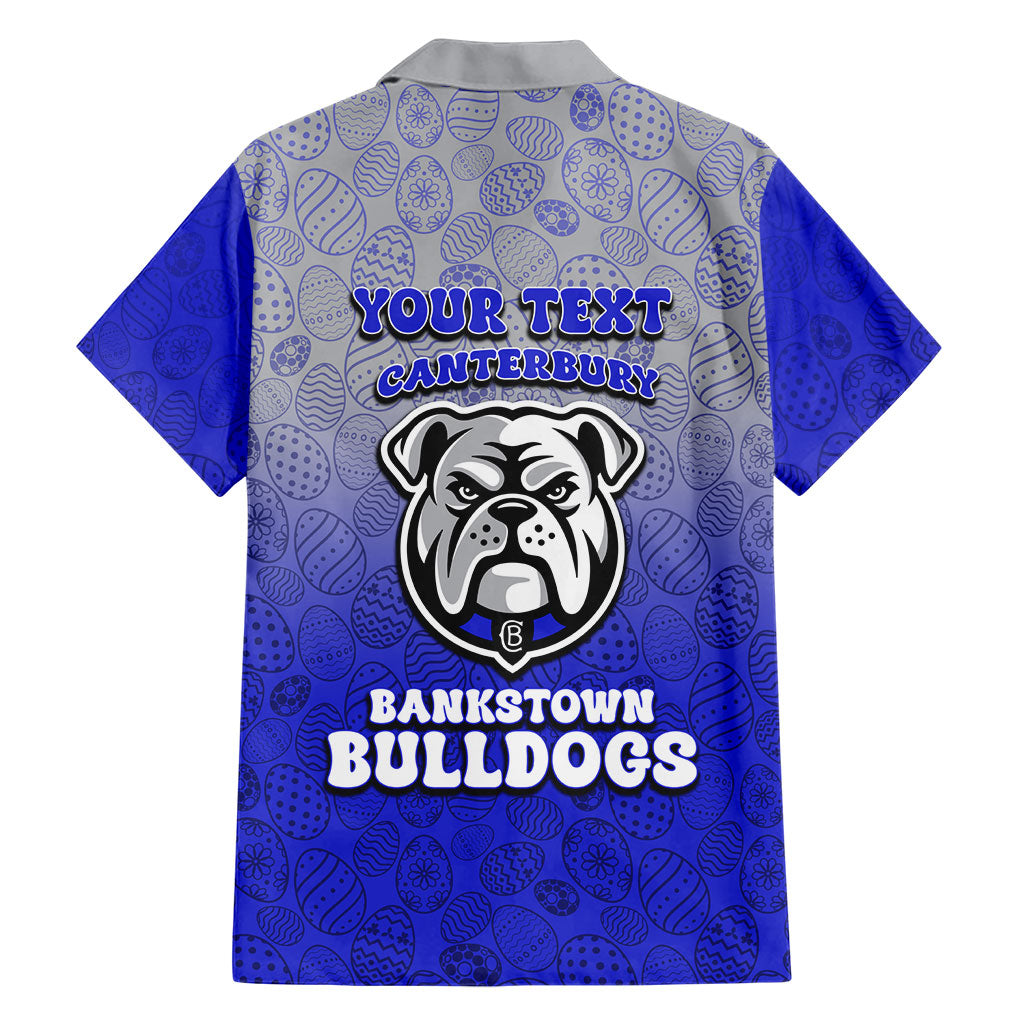 Personalized Canterbury-Bankstown Bulldogs Family Matching Mermaid Dress and Hawaiian Shirt Easter Mascot - Colorful Eggs Cartoon Style