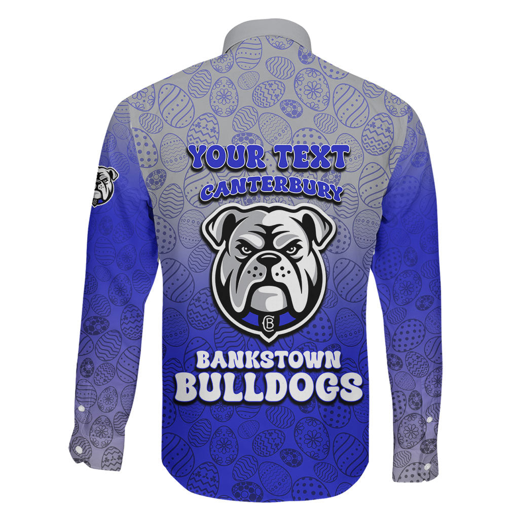 Personalized Canterbury-Bankstown Bulldogs Family Matching Mermaid Dress and Hawaiian Shirt Easter Mascot - Colorful Eggs Cartoon Style