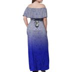 Personalized Canterbury-Bankstown Bulldogs Family Matching Off Shoulder Maxi Dress and Hawaiian Shirt Easter Mascot - Colorful Eggs Cartoon Style