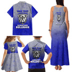 Personalized Canterbury-Bankstown Bulldogs Family Matching Tank Maxi Dress and Hawaiian Shirt Easter Mascot - Colorful Eggs Cartoon Style