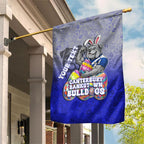 Personalized Canterbury-Bankstown Bulldogs Garden Flag Easter Mascot - Colorful Eggs Cartoon Style