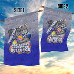 Personalized Canterbury-Bankstown Bulldogs Garden Flag Easter Mascot - Colorful Eggs Cartoon Style