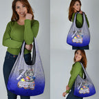 Personalized Canterbury-Bankstown Bulldogs Grocery Bag Easter Mascot - Colorful Eggs Cartoon Style
