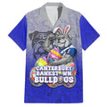 Personalized Canterbury-Bankstown Bulldogs Hawaiian Shirt Easter Mascot - Colorful Eggs Cartoon Style