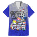 Personalized Canterbury-Bankstown Bulldogs Hawaiian Shirt Easter Mascot - Colorful Eggs Cartoon Style