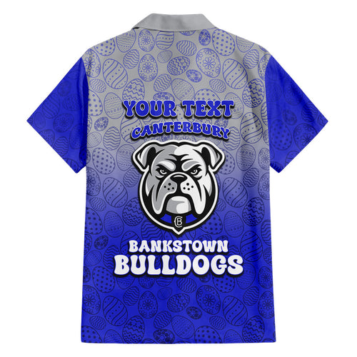 Personalized Canterbury-Bankstown Bulldogs Hawaiian Shirt Easter Mascot - Colorful Eggs Cartoon Style