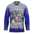 Personalized Canterbury-Bankstown Bulldogs Hockey Jersey Easter Mascot - Colorful Eggs Cartoon Style