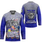 Personalized Canterbury-Bankstown Bulldogs Hockey Jersey Easter Mascot - Colorful Eggs Cartoon Style