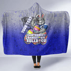 Personalized Canterbury-Bankstown Bulldogs Hooded Blanket Easter Mascot - Colorful Eggs Cartoon Style