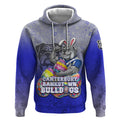 Personalized Canterbury-Bankstown Bulldogs Hoodie Easter Mascot - Colorful Eggs Cartoon Style