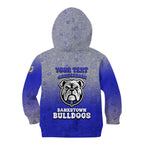 Personalized Canterbury-Bankstown Bulldogs Kid Hoodie Easter Mascot - Colorful Eggs Cartoon Style
