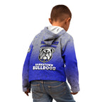 Personalized Canterbury-Bankstown Bulldogs Kid Hoodie Easter Mascot - Colorful Eggs Cartoon Style