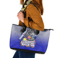 Personalized Canterbury-Bankstown Bulldogs Leather Tote Bag Easter Mascot - Colorful Eggs Cartoon Style