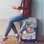 Personalized Canterbury-Bankstown Bulldogs Luggage Cover Easter Mascot - Colorful Eggs Cartoon Style