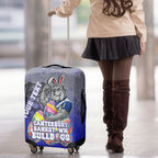 Personalized Canterbury-Bankstown Bulldogs Luggage Cover Easter Mascot - Colorful Eggs Cartoon Style