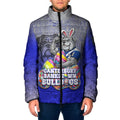 Personalized Canterbury-Bankstown Bulldogs Padded Jacket Easter Mascot - Colorful Eggs Cartoon Style