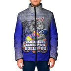 Personalized Canterbury-Bankstown Bulldogs Padded Jacket Easter Mascot - Colorful Eggs Cartoon Style