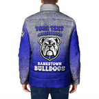 Personalized Canterbury-Bankstown Bulldogs Padded Jacket Easter Mascot - Colorful Eggs Cartoon Style