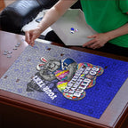 Personalized Canterbury-Bankstown Bulldogs Puzzle Easter Mascot - Colorful Eggs Cartoon Style