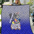 Personalized Canterbury-Bankstown Bulldogs Quilt Easter Mascot - Colorful Eggs Cartoon Style