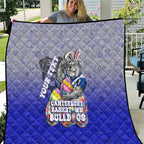 Personalized Canterbury-Bankstown Bulldogs Quilt Easter Mascot - Colorful Eggs Cartoon Style