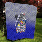 Personalized Canterbury-Bankstown Bulldogs Quilt Easter Mascot - Colorful Eggs Cartoon Style
