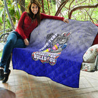 Personalized Canterbury-Bankstown Bulldogs Quilt Easter Mascot - Colorful Eggs Cartoon Style