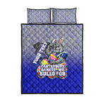 Personalized Canterbury-Bankstown Bulldogs Quilt Bed Set Easter Mascot - Colorful Eggs Cartoon Style