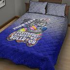 Personalized Canterbury-Bankstown Bulldogs Quilt Bed Set Easter Mascot - Colorful Eggs Cartoon Style