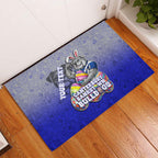 Personalized Canterbury-Bankstown Bulldogs Rubber Doormat Easter Mascot - Colorful Eggs Cartoon Style