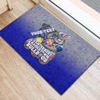 Personalized Canterbury-Bankstown Bulldogs Rubber Doormat Easter Mascot - Colorful Eggs Cartoon Style