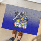 Personalized Canterbury-Bankstown Bulldogs Rubber Doormat Easter Mascot - Colorful Eggs Cartoon Style